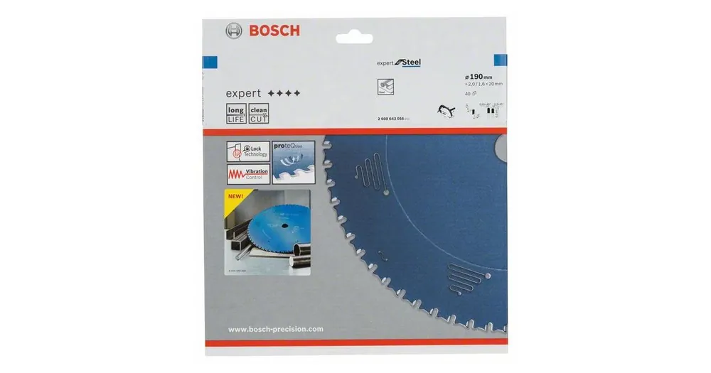 Abverkauf BOSCH Kreissägeblatt Expert für Stahl 190 x 20 x 2,0 mm, 40 2608643056