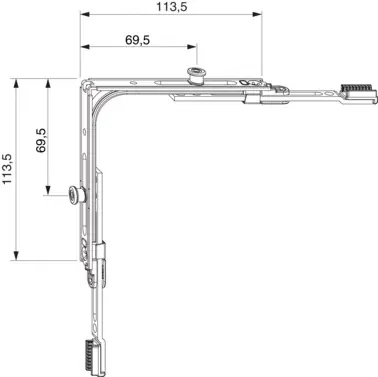Schnäppchen 222202 MM Eckumlenkung  mit 2 i.S. oben