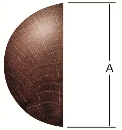 2 Halbendkugeln Eiche Wenge-gebeizt D 40mm Knallerangebot
