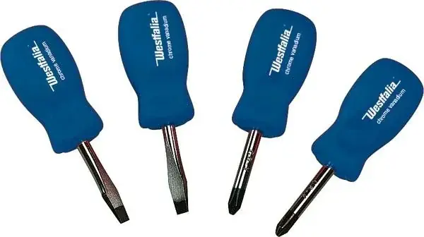 Sonderaktion Kurz-Schraubendreher Satz, Flach- und Kreuzschlitz, 4 tlg.