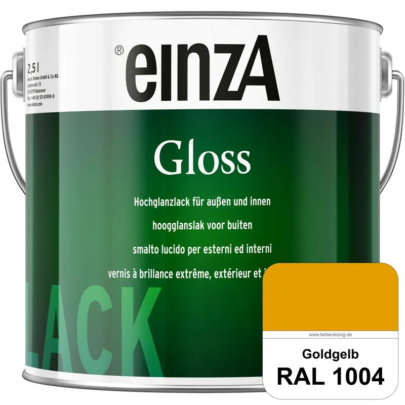 Gratis Versand einzA Gloss (RAL 1004 Goldgelb) Hochwertiger Alkydharzlack in Premium-Qualität, hochglänzend.