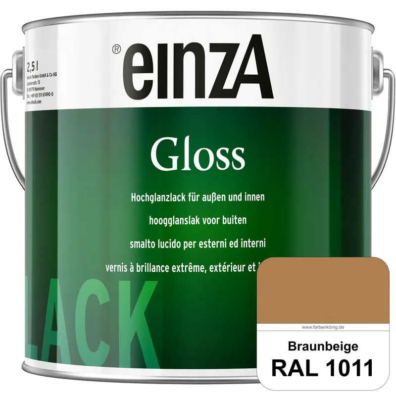 einzA Gloss (RAL 1011 Braunbeige) Hochwertiger Alkydharzlack in Premium-Qualität, hochglänzend. Nur Für Kurze Zeit