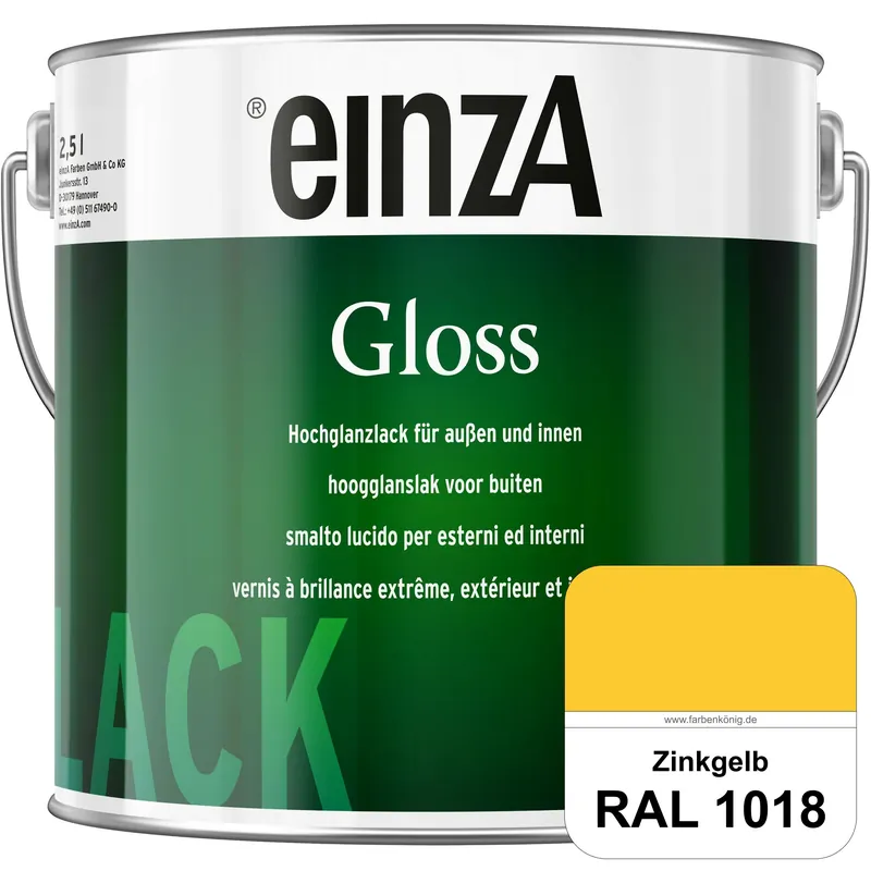 Meistverkauft einzA Gloss (RAL 1018 Zinkgelb) Hochwertiger Alkydharzlack in Premium-Qualität, hochglänzend.
