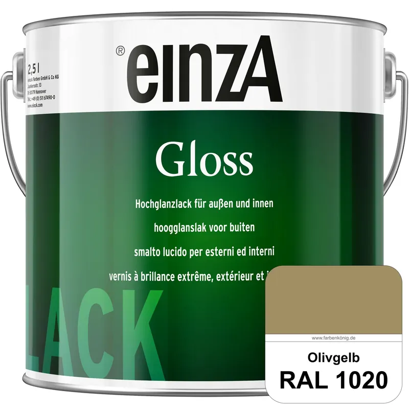 Must-Have einzA Gloss (RAL 1020 Olivgelb) Hochwertiger Alkydharzlack in Premium-Qualität, hochglänzend.